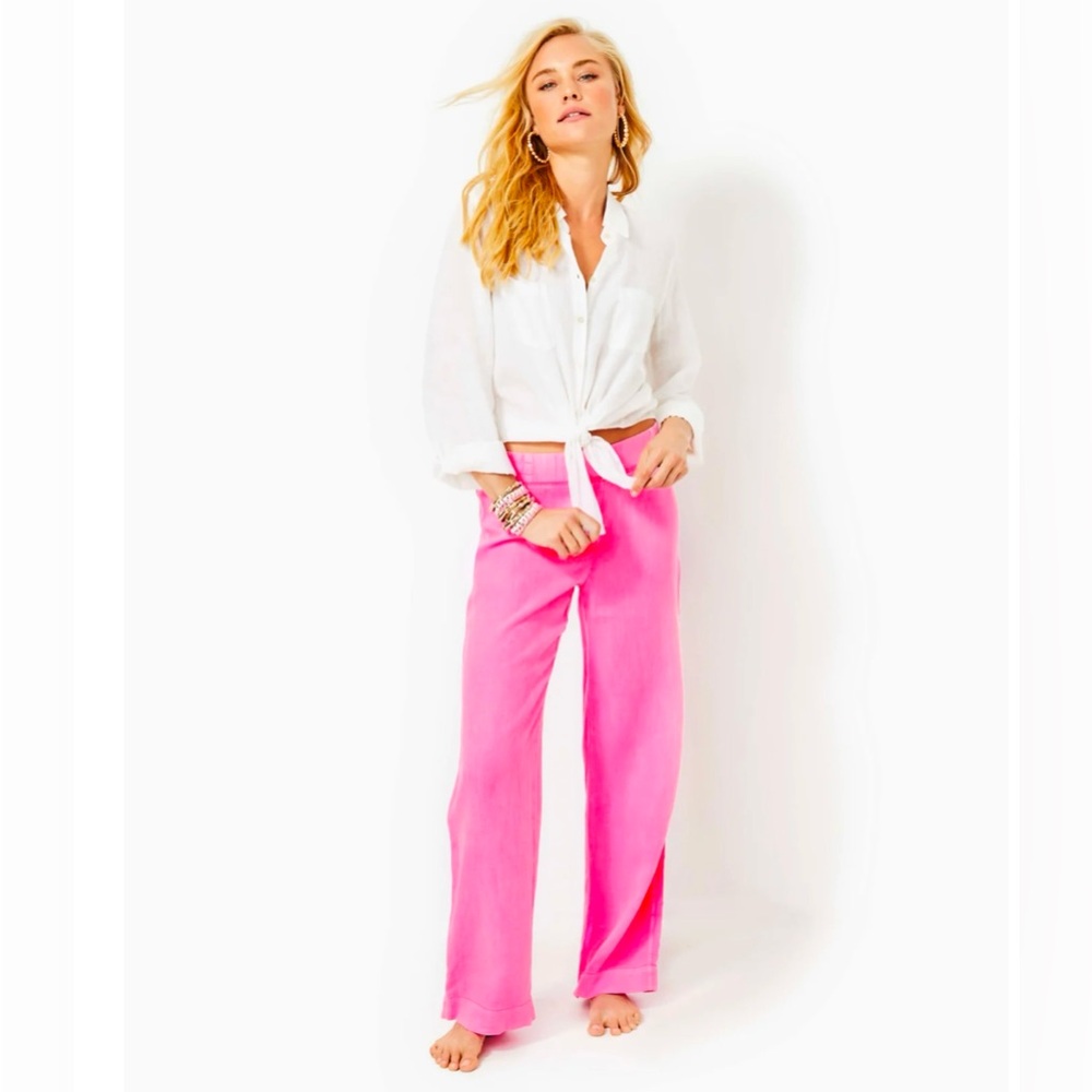 Lilly Pulitzer Pink Wide Leg Pants
